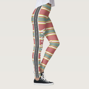 Niedliches modernes Retro-Strip-Muster Leggings