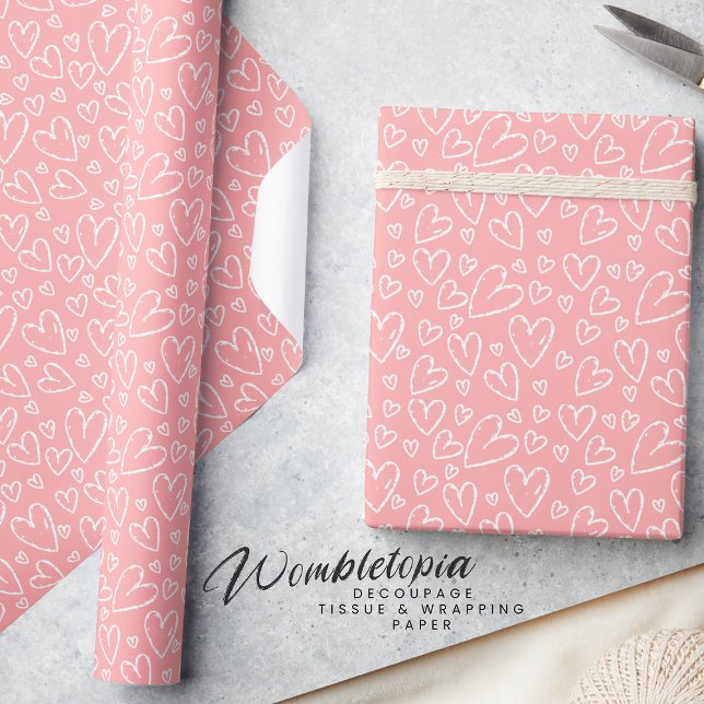 Niedliches, modernes Rosa Herz Geschenkpapier (Von Creator hochgeladen)