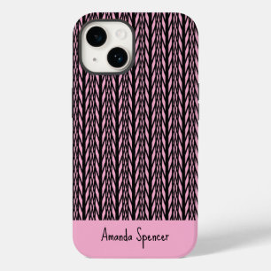 Niedliches, modernes rosa und schwarzes Muster Case-Mate iPhone 14 Hülle