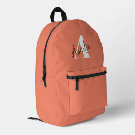 Niedliches, modernes, rosafarbenes Monogramm Bedruckter Rucksack