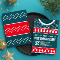 Niedliches modernes Rot und Blau Ugly Sweater Xmas