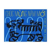 Niedliches modernes Tiger-Jahr Gruß in vietnamesis