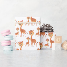 niedliches Mommy-Baby-Giraffe gekacheltes Party Geschenkpapier