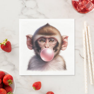Niedliches Monkey-Blasebalgum Serviette
