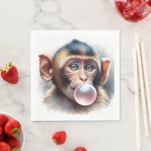 Niedliches Monkey-Blasebalgum Serviette