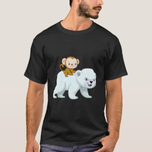 Niedliches Monkey-Eisbär-Hybrid-Design T-Shirt