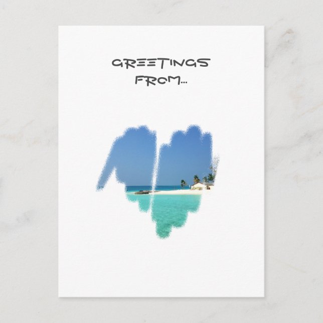 Niedliches Monochrome Mainstream Graffiti-Herz Postkarte (Vorderseite)