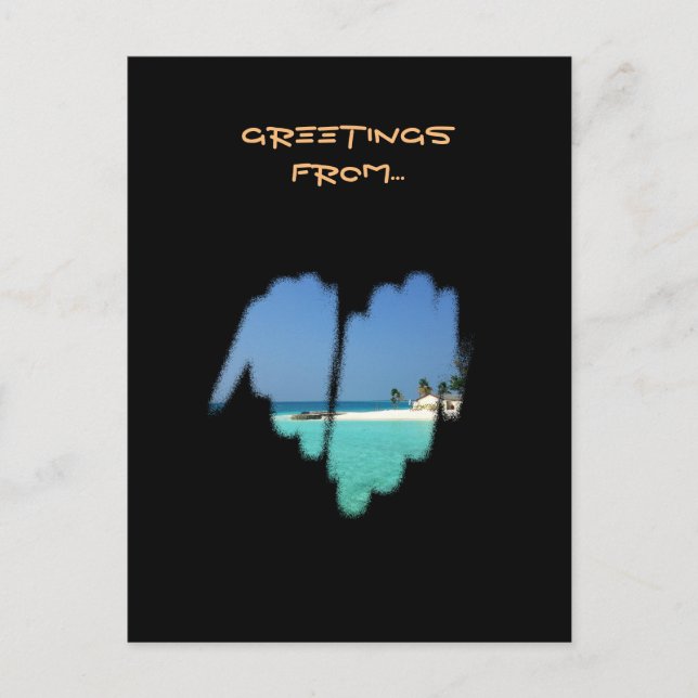 Niedliches Monochrome Mainstream Graffiti-Herz Postkarte (Vorderseite)