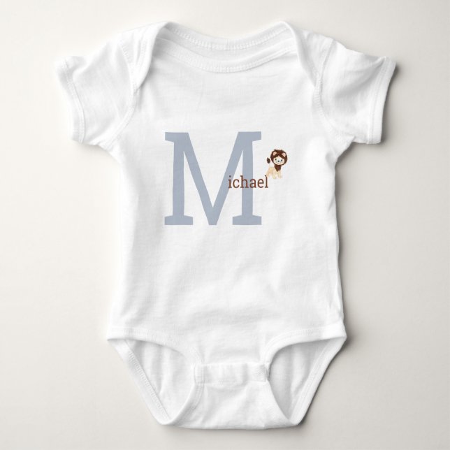 Niedliches Monogram Baby Bodysuit Lion Baby Strampler (Vorderseite)