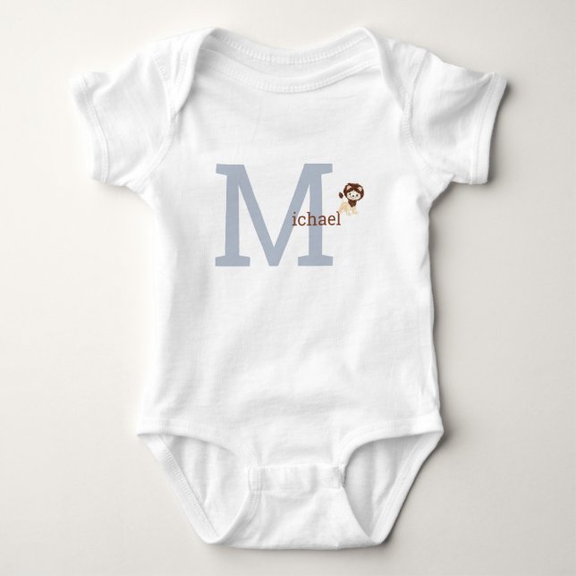 Niedliches Monogram Baby Bodysuit Lion Strampler (Vorderseite)