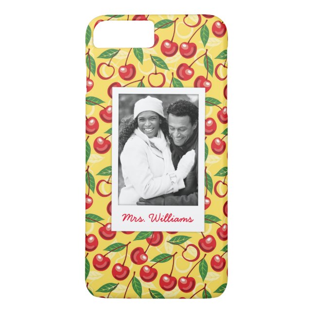 Niedliches Monogramm des Kirschmuster-| Case-Mate iPhone Hülle (Rückseite)