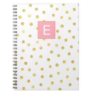 Niedliches Monogramm erstes Girly Pink Gold Dot Mu Notizblock