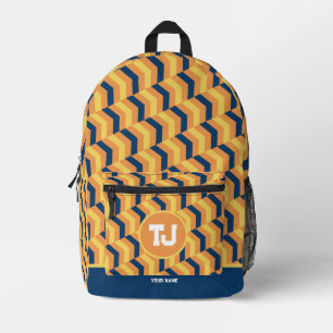 Niedliches Monogramm zurück in die Schule Druckbeu Bedruckter Rucksack