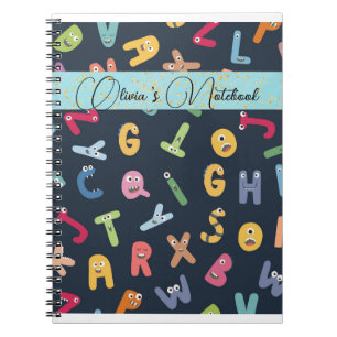 Niedliches Monster Alphabets-Notebook Notizblock