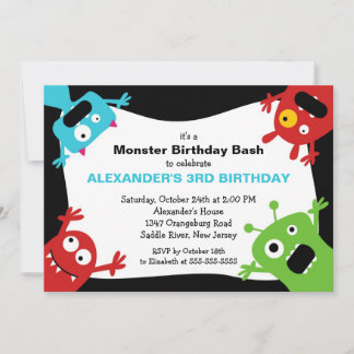 NIEDLICHES Monster Bash Geburtstagsparty Einladung