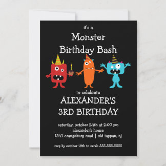 NIEDLICHES Monster Bash Geburtstagsparty Einladung