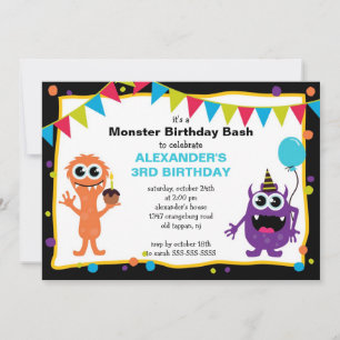 NIEDLICHES Monster Bash Geburtstagsparty Einladung