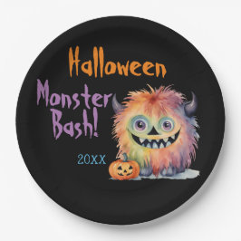 Niedliches Monster-Bash-Halloween-Party Pappteller