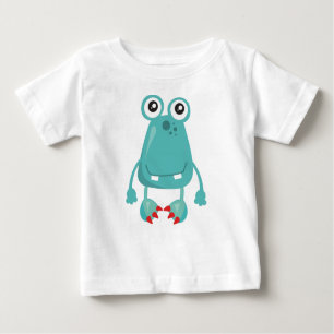 Niedliches Monster, blaues Monster, lustiges Monst Baby T-shirt