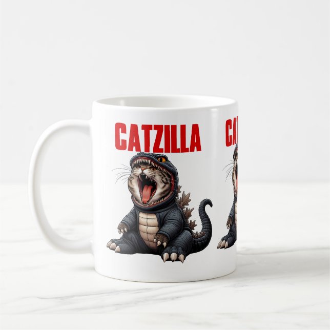 Niedliches Monster-Cat-Geschenk für Katzen- und Ha Kaffeetasse (Links)