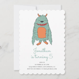 Niedliches Monster. Einladung zur Geburtstagsfeier