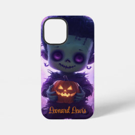 Niedliches Monster-Holding-Kürbislaterne Halloween iPhone 12 Mini Hülle