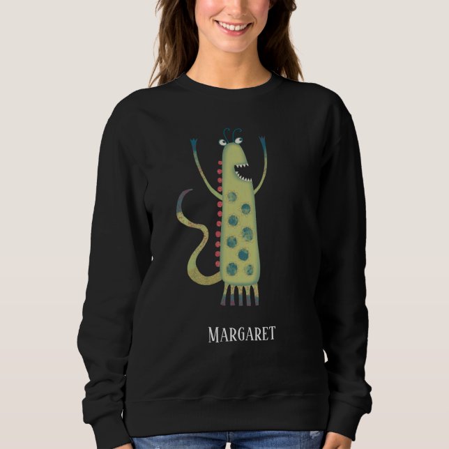 Niedliches Monster Personalisiert Sweatshirt (Vorderseite)