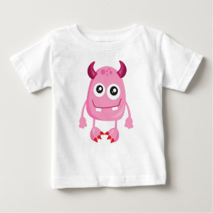 Niedliches Monster, rosa Monster, Witziges Monster Baby T-shirt
