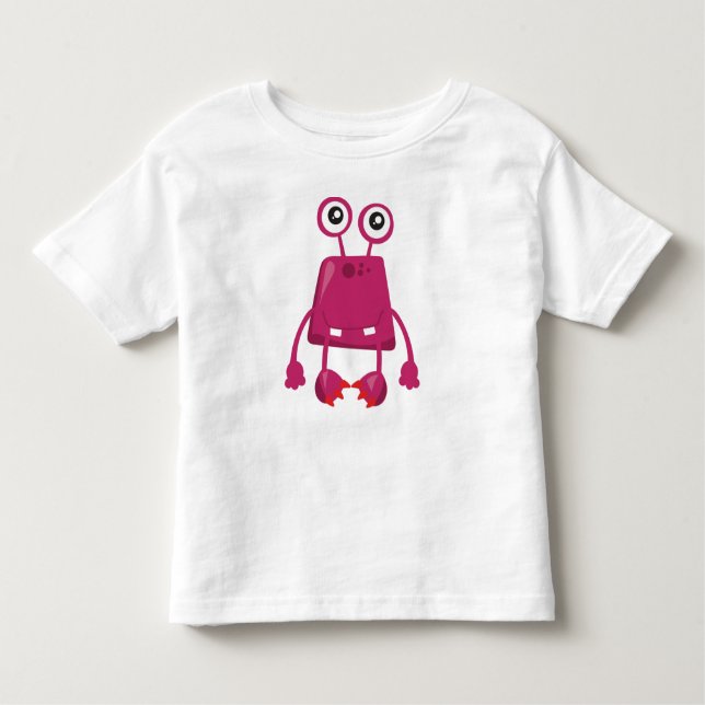 Niedliches Monster, rosa Monster, Witziges Monster Kleinkind T-shirt (Vorderseite)