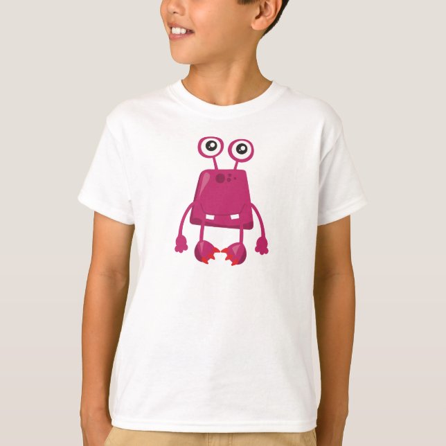 Niedliches Monster, rosa Monster, Witziges Monster T-Shirt (Vorderseite)