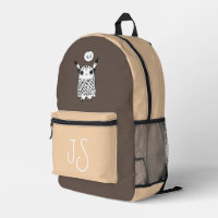 Niedliches Monster Schokoladenbraun Monogramm mini