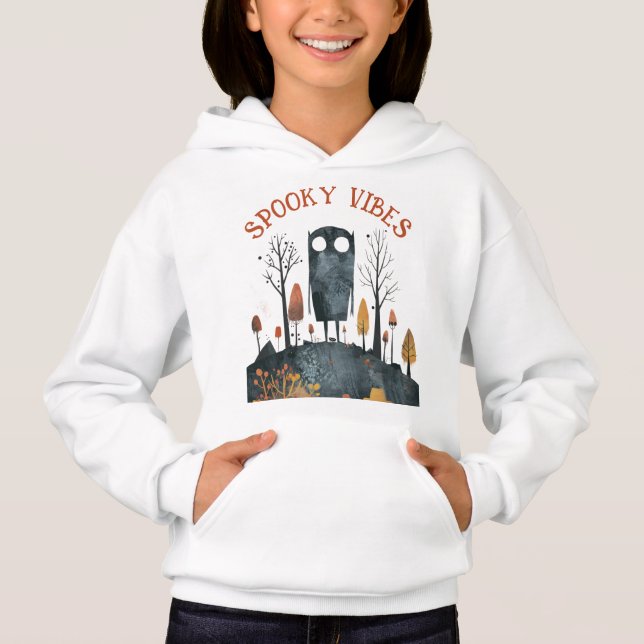 Niedliches Monster Spooky Vibes Fall Szenerie Hall Hoodie (Vorderseite)
