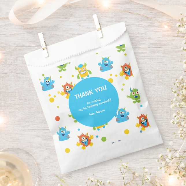 Niedliches Monster-Thema Geburtstagsparty Geschenktütchen (Ausgeschnitten)