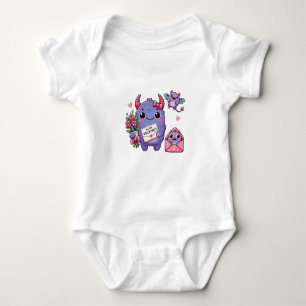 Niedliches Monster Valentinstag Baby Strampler