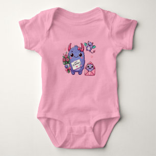 Niedliches Monster Valentinstag Baby Strampler
