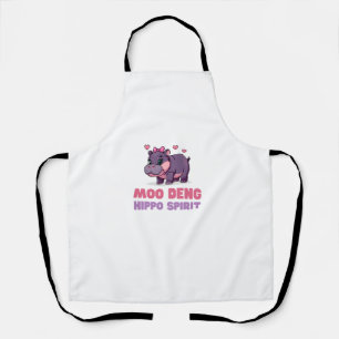 Niedliches MOO DENG HIPPO SPIRIT Pixel Tierabenteu Schürze