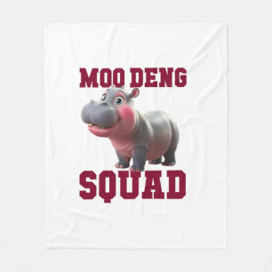 Niedliches MOO DENG SQUAD Baby Hippo Team Cheer Gi Fleecedecke
