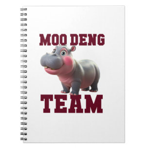Niedliches MOO DENG TEAM Baby Hippo Squad Girls Be Notizblock