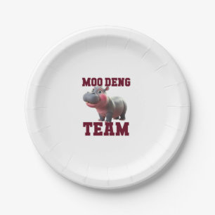 Niedliches MOO DENG TEAM Baby Hippo Squad Girls Be Pappteller
