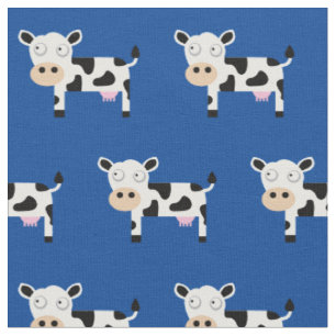 Niedliches Moo Kuh Kid Baby Kinderzimmer Farm Blue Stoff