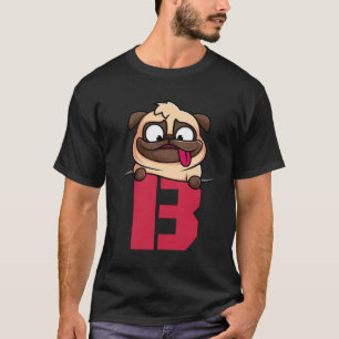 Niedliches Mops Alphabet, Buchstabe B, Hundealphab T-Shirt