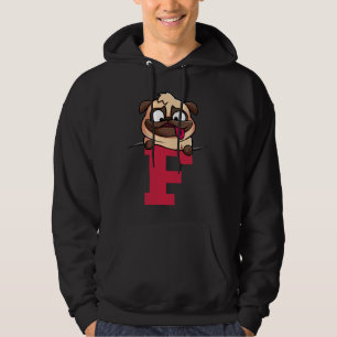 Niedliches Mops Alphabet, Buchstabe f, Hundealphab Hoodie