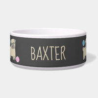 Niedliches Mops- und Balls-Muster Personalisiert