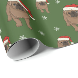 Niedliches Mops-Weihnachtsverpackungs-Papier Geschenkpapier