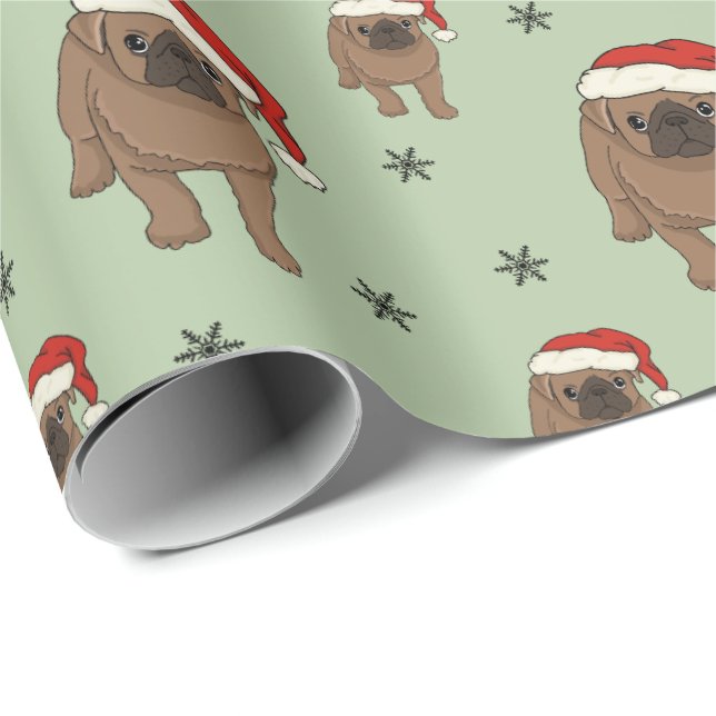 Niedliches Mops-Weihnachtsverpackungs-Papier Geschenkpapier (Rolleneckpunkt)