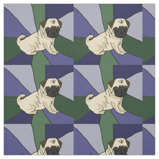 Niedliches Mops-Welpen-Hundeabstraktes Stoff