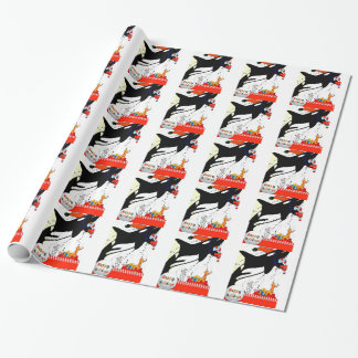 niedliches Mörderwal Weihnachtsverpackungspapier Geschenkpapier