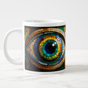Niedliches Mosaikglas-Design Jumbo-Tasse