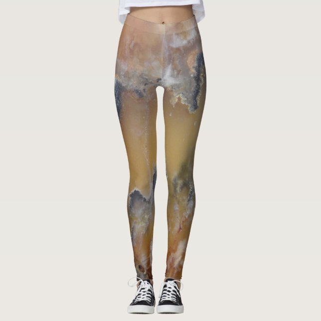 Niedliches Mossy Agate Natural Rock entworfen Leggings (Vorderseite)