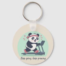 Niedliches Motivierend Panda auf Treadmill Schlüsselanhänger